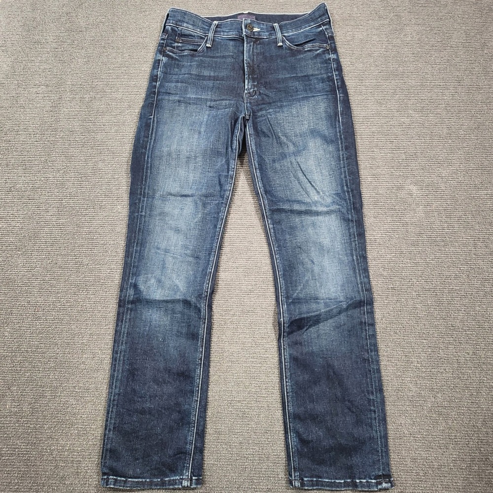 Mother The Dazzler Ankle Women 27 Blue Squeeze Play Mid Rise Skinny Jeans